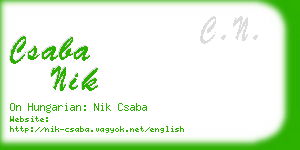 csaba nik business card